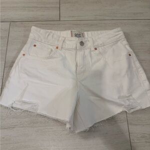 BDG White Frayed Hem Jean Shorts 26
